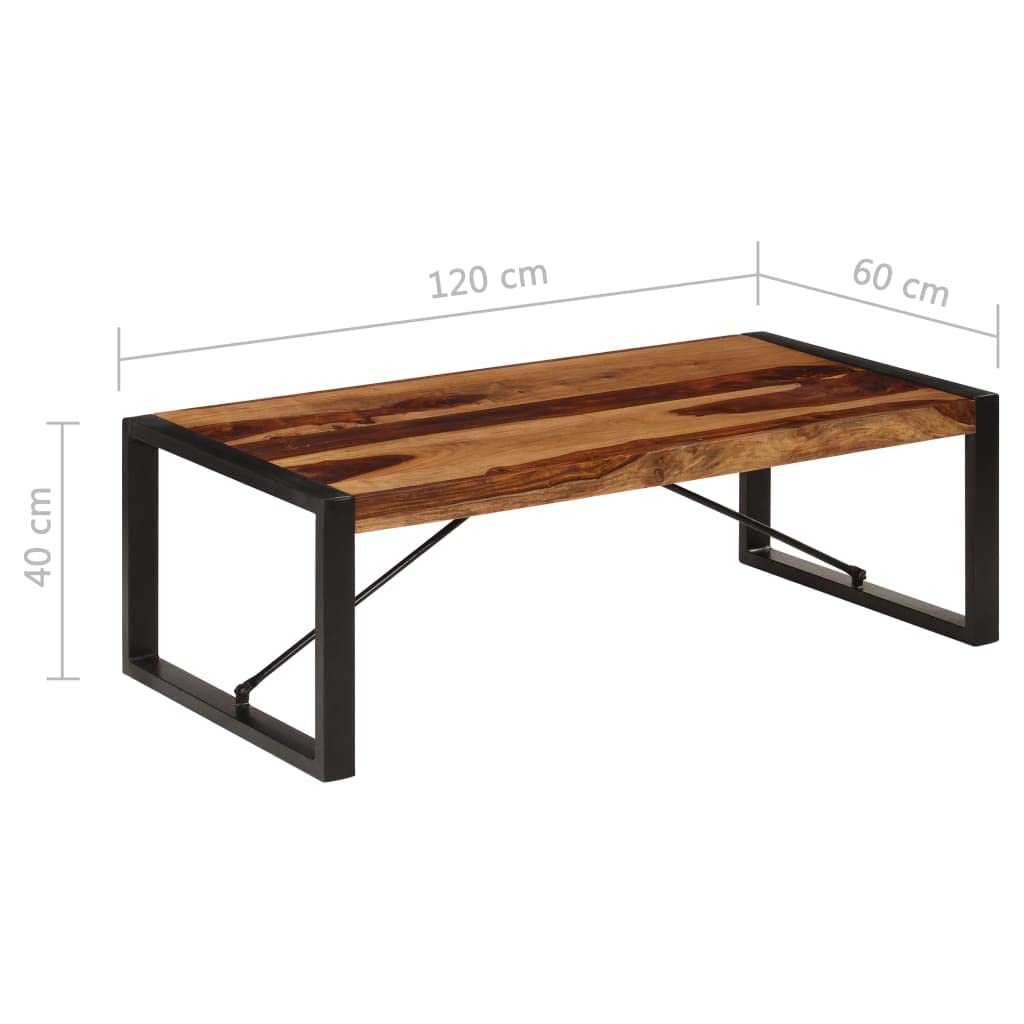 Brown Solid Sheesham Wood Coffee Table A350