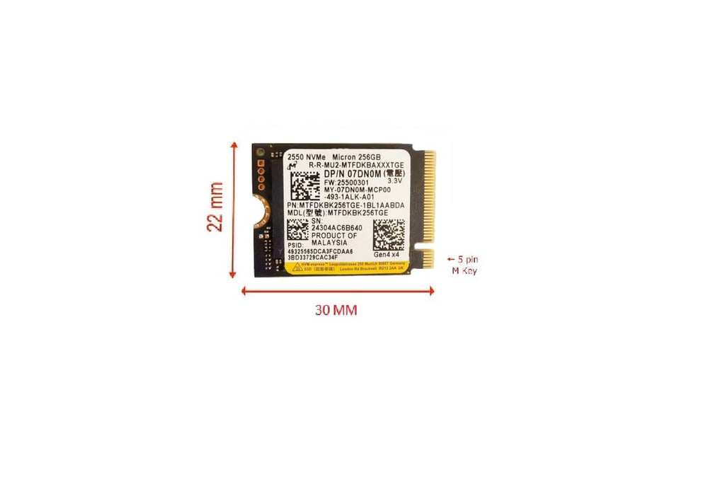 256GB M.2 PCI-e GEN4 NVME Internal Solid State Drive 30mm 2230 J3395