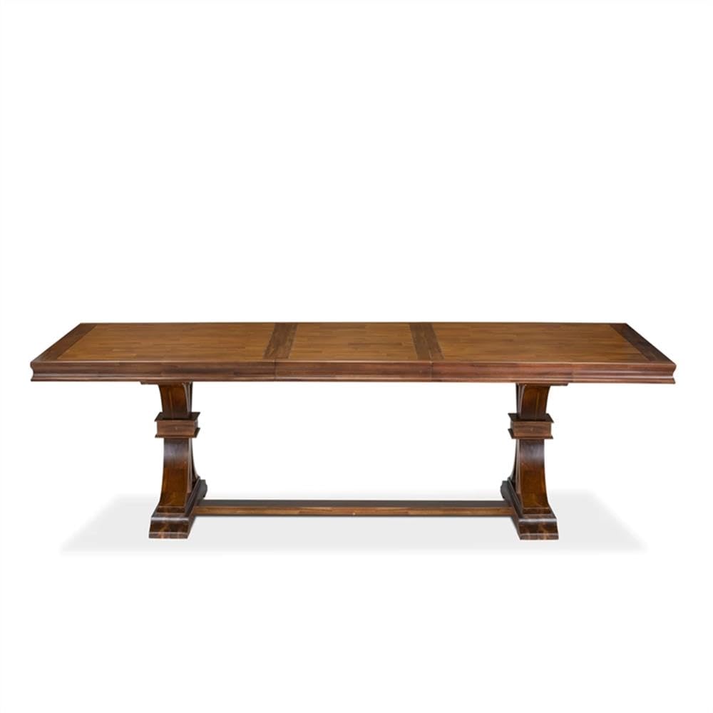 9-Piece Acacia Wood Dining Table Set with Faux Leather Chairs F52500