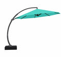 11ft Turquoise Blue Offset Cantilever Patio Umbrella with Base V59258