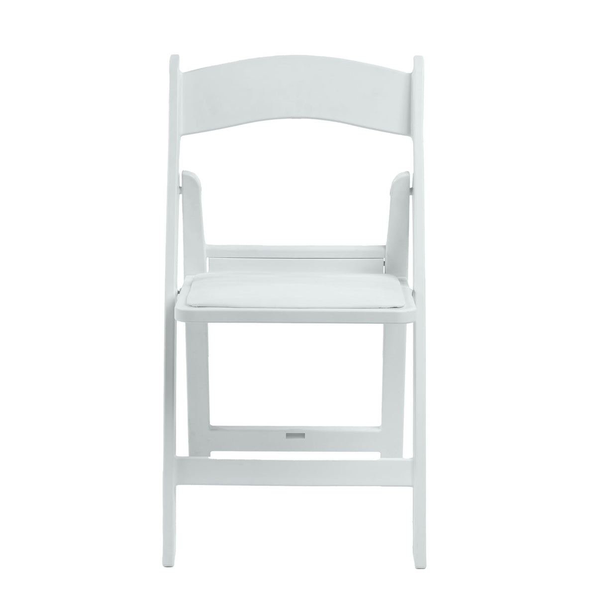 White Resin Folding Chairs with Cushion, 10 Pack M243376