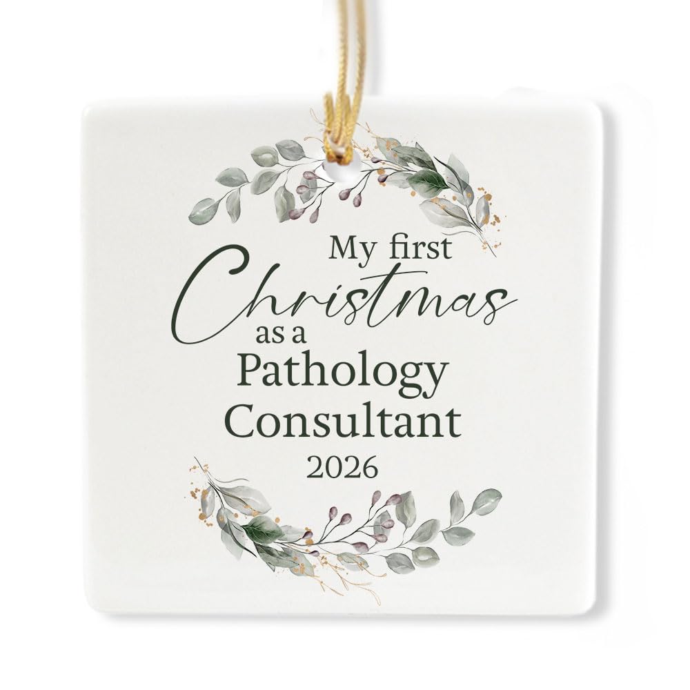 Ceramic 3-inch Square-Shaped Christmas Ornament N38959