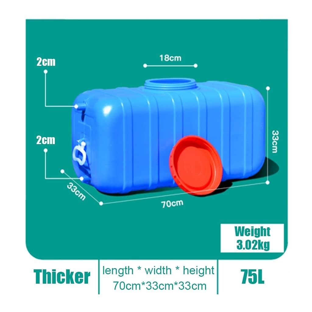 Blue Large Food-Grade Water Storage Container with Lid and Handle I5462
