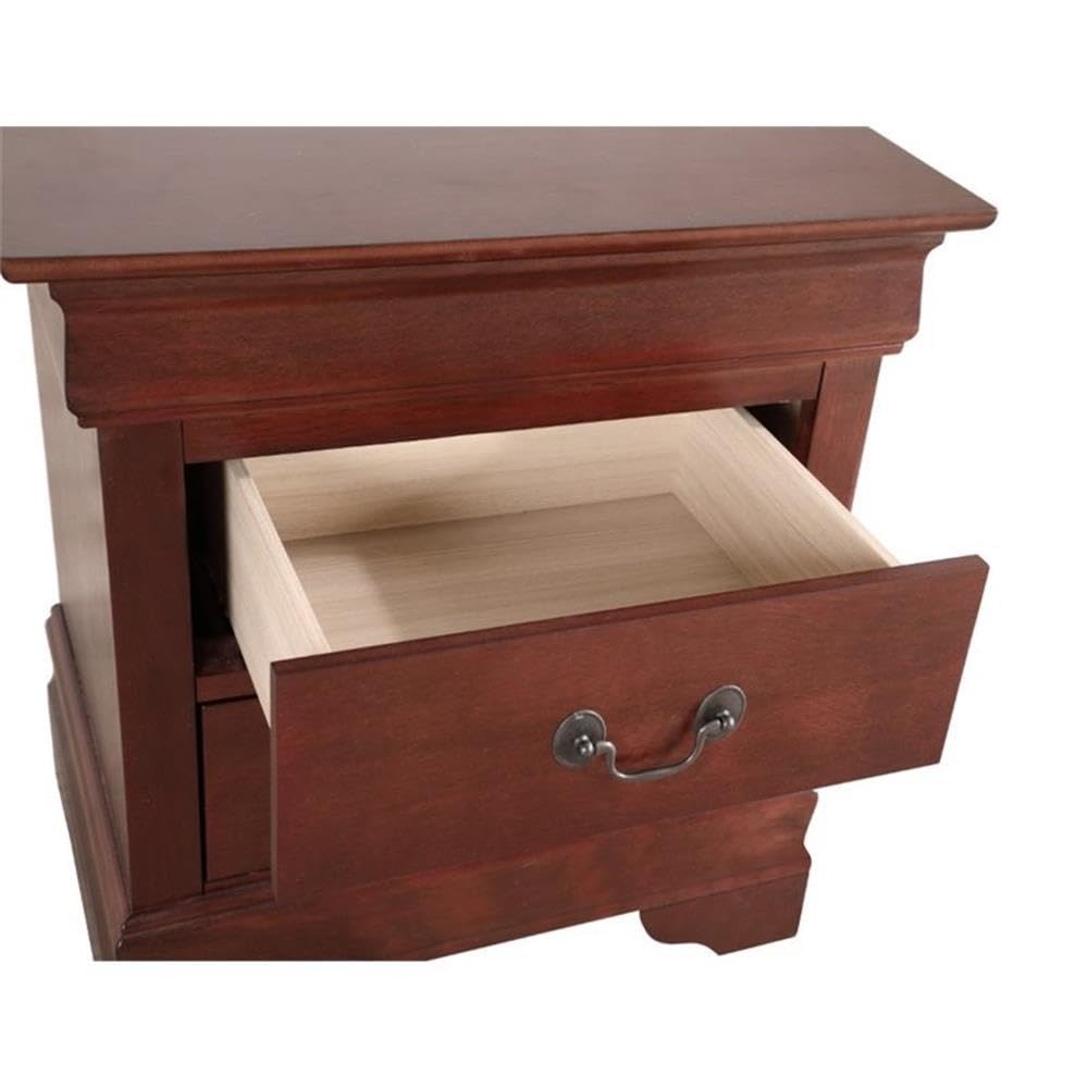 Cherry Finish 2 Drawer Engineered Wood Nightstand G694731