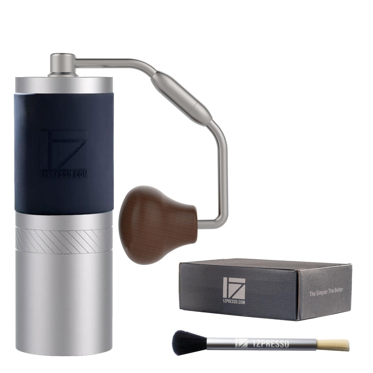 Manual Coffee Grinder Silver Stainless Steel Conical Burr Q28994