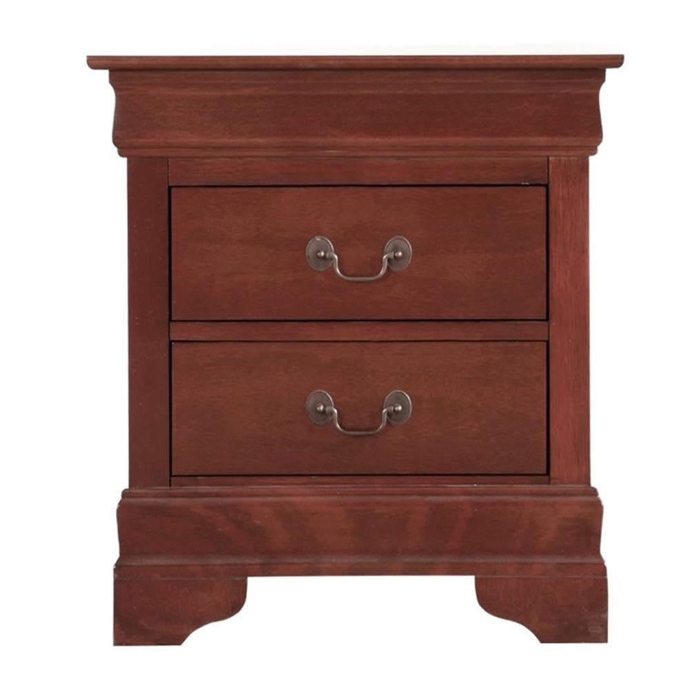Cherry Finish 2 Drawer Engineered Wood Nightstand G694731
