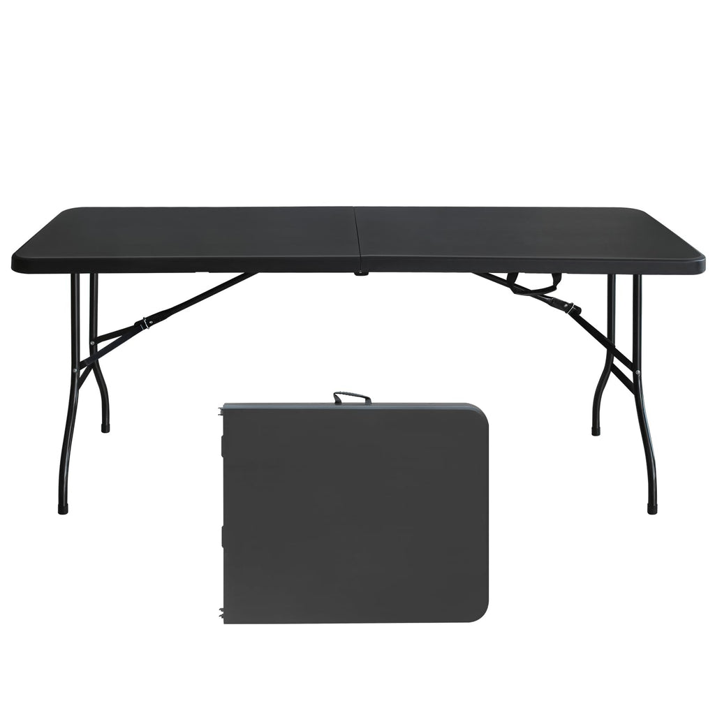6 FT Black Folding Table with Carry Handle C9005