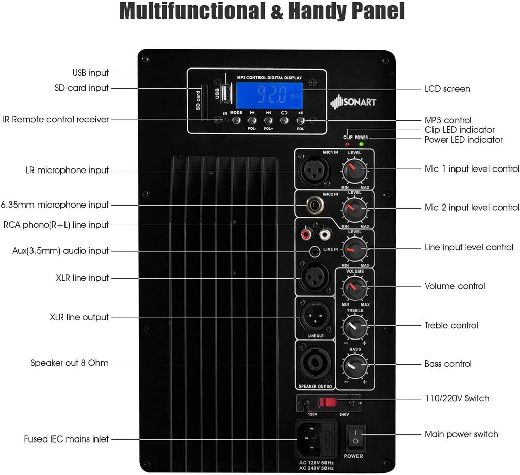 Portable 15" PA Speaker System Set K854760