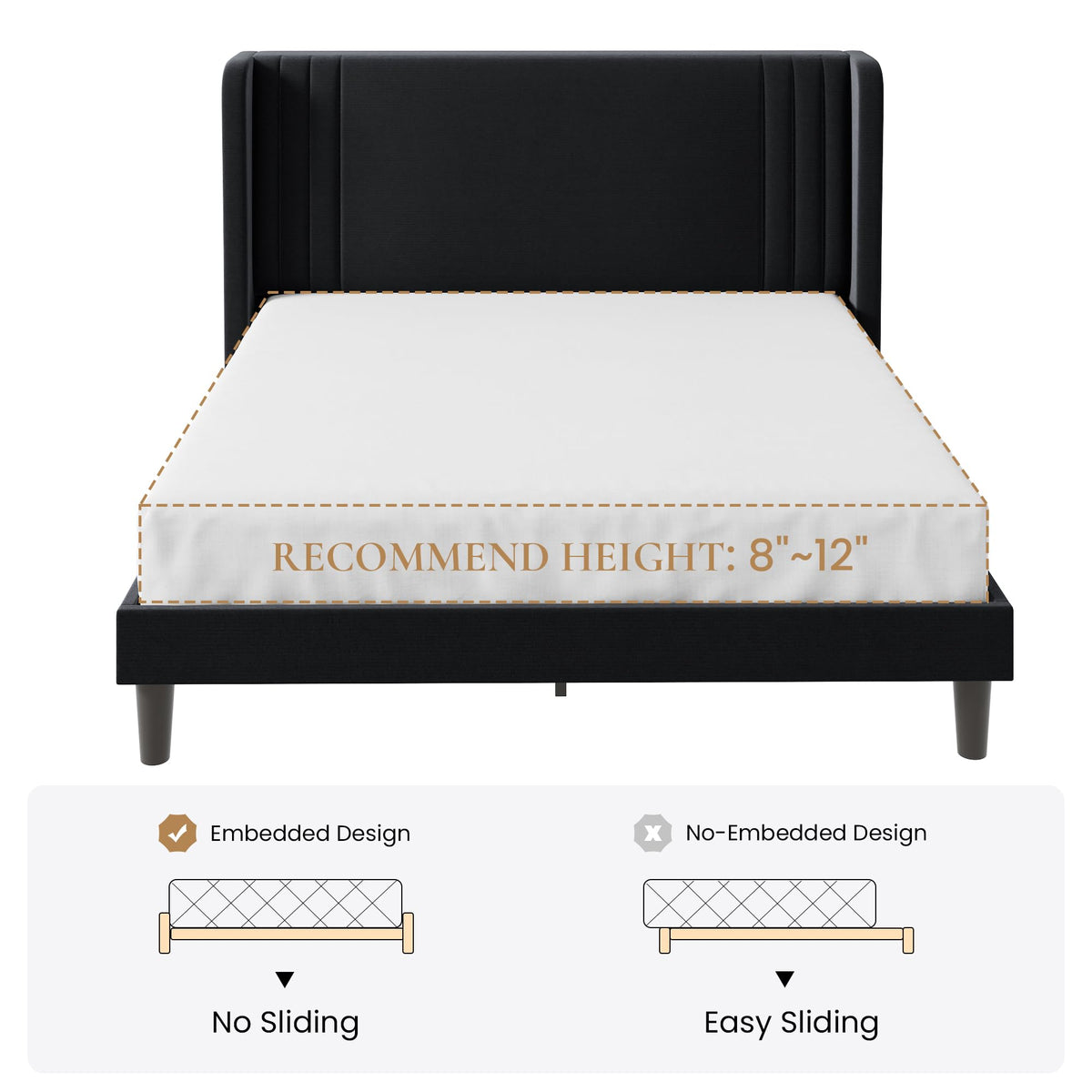 Queen Velvet Upholstered Bed Frame P410347