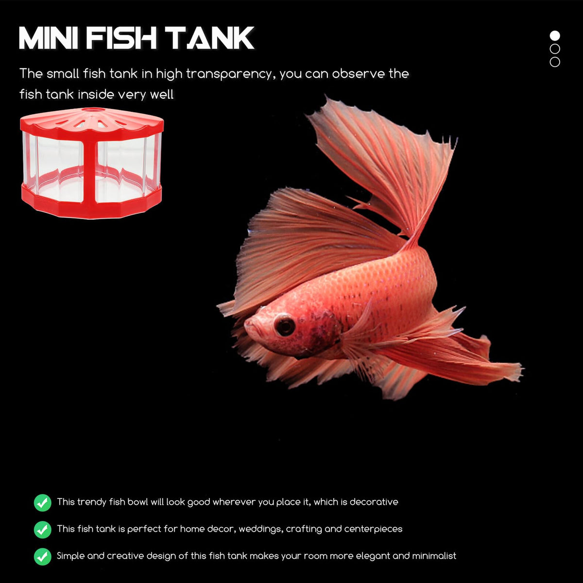 2pcs Mini Plastic Aquariums with LED Light R820
