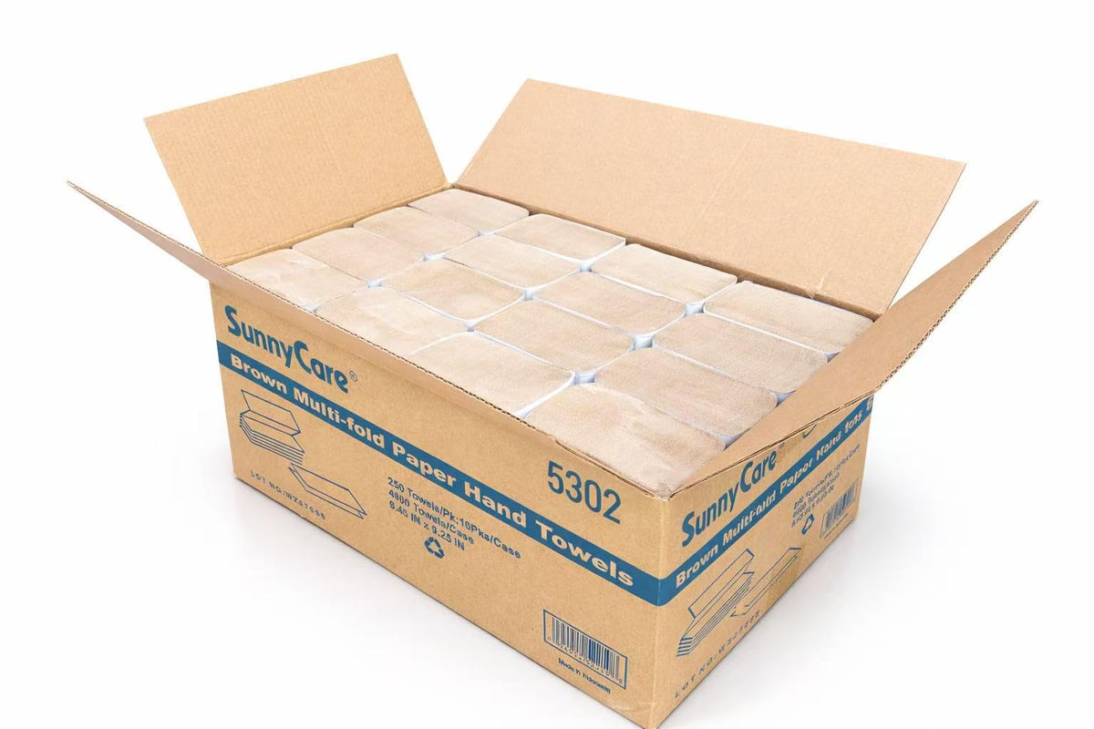 Kraft Brown Multifold Paper Towel Recycled Fibers 4000 Count S237986