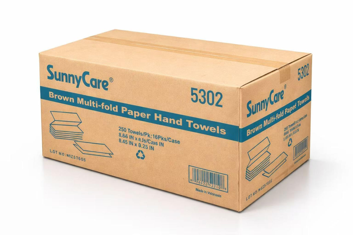 Kraft Brown Multifold Paper Towel Recycled Fibers 4000 Count S237986