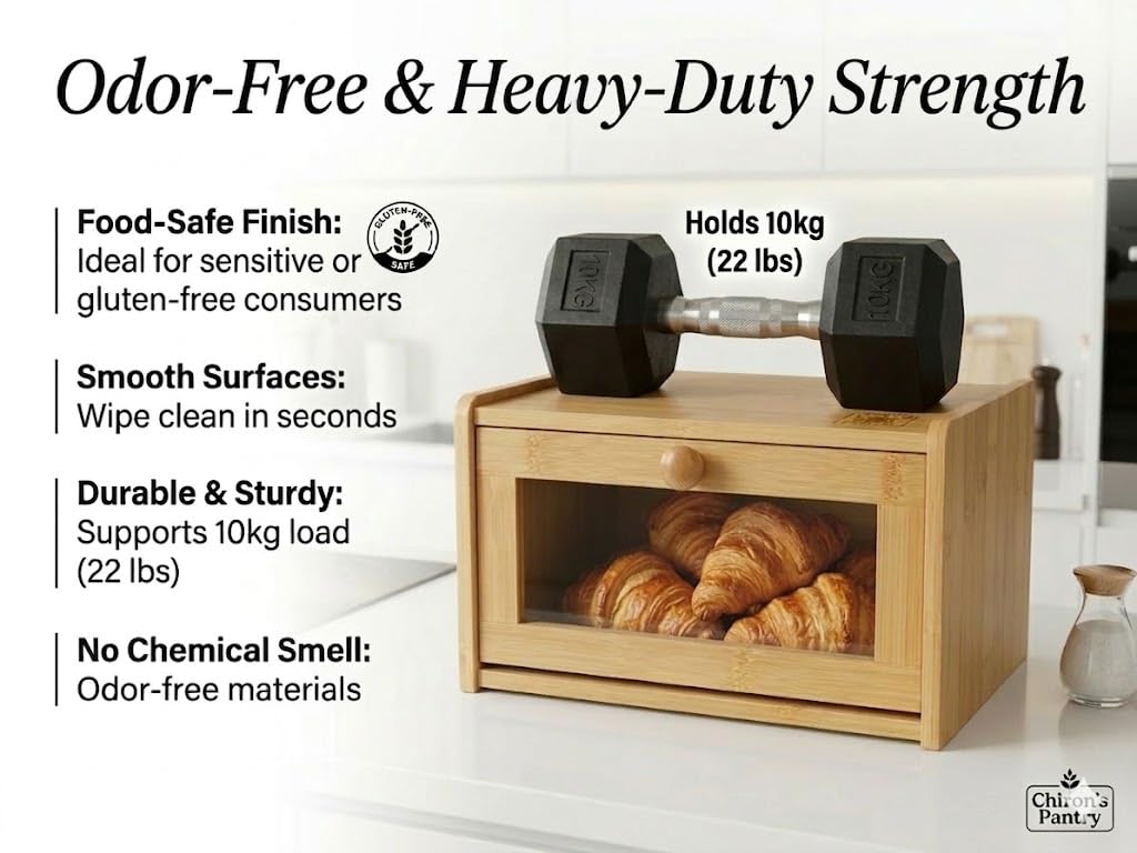 Bamboo Bread Box with Lid D77671