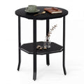 2-Tier Round Side End Table with Storage Shelf Y6960