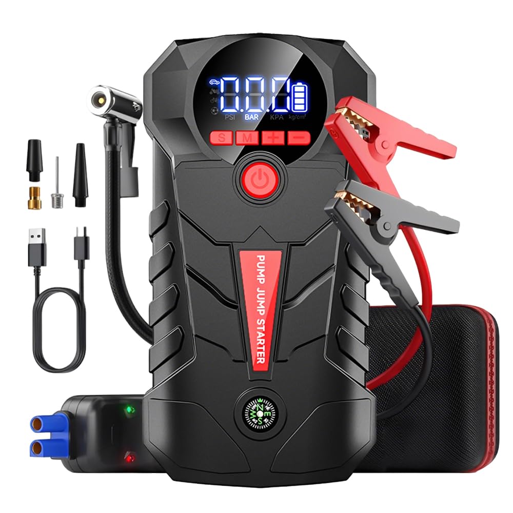 4-in-1 Car Battery Jump Starter with 150PSI Tire Inflator Y27759