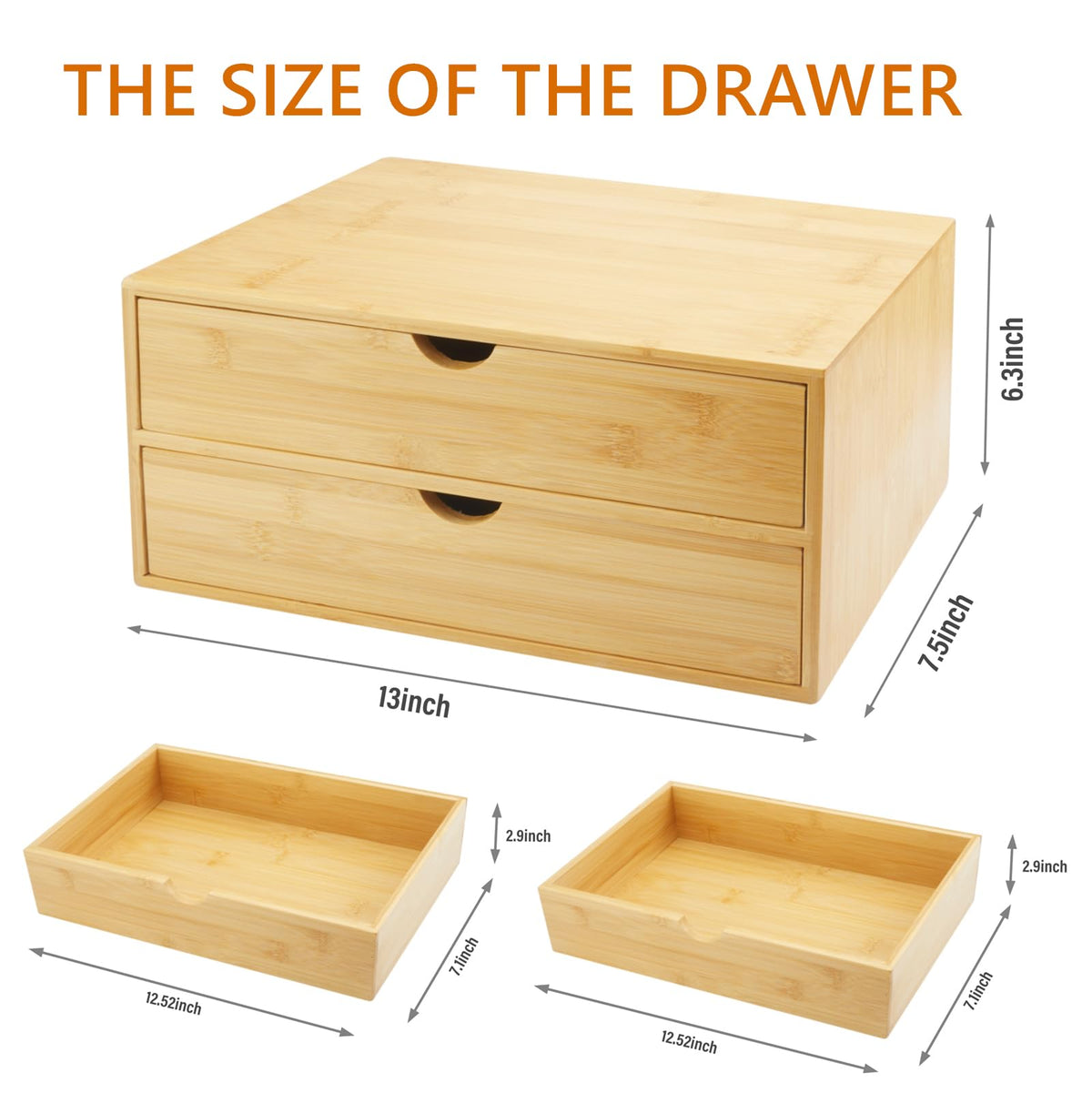 Bamboo Desk Organizer with Drawers K1311