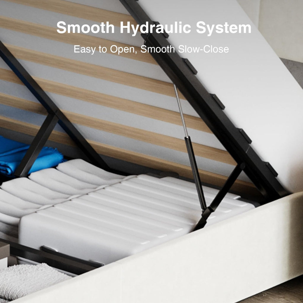 White Queen Lift Up Storage Bed Frame C97177
