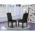 Black Faux Leather Dining Chairs Set of 2 H415