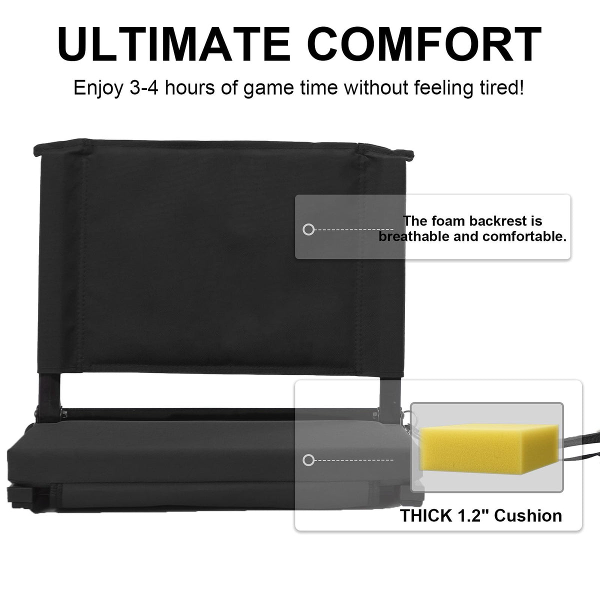 Folding Bleacher Seat with Back Support and Cushion G457592