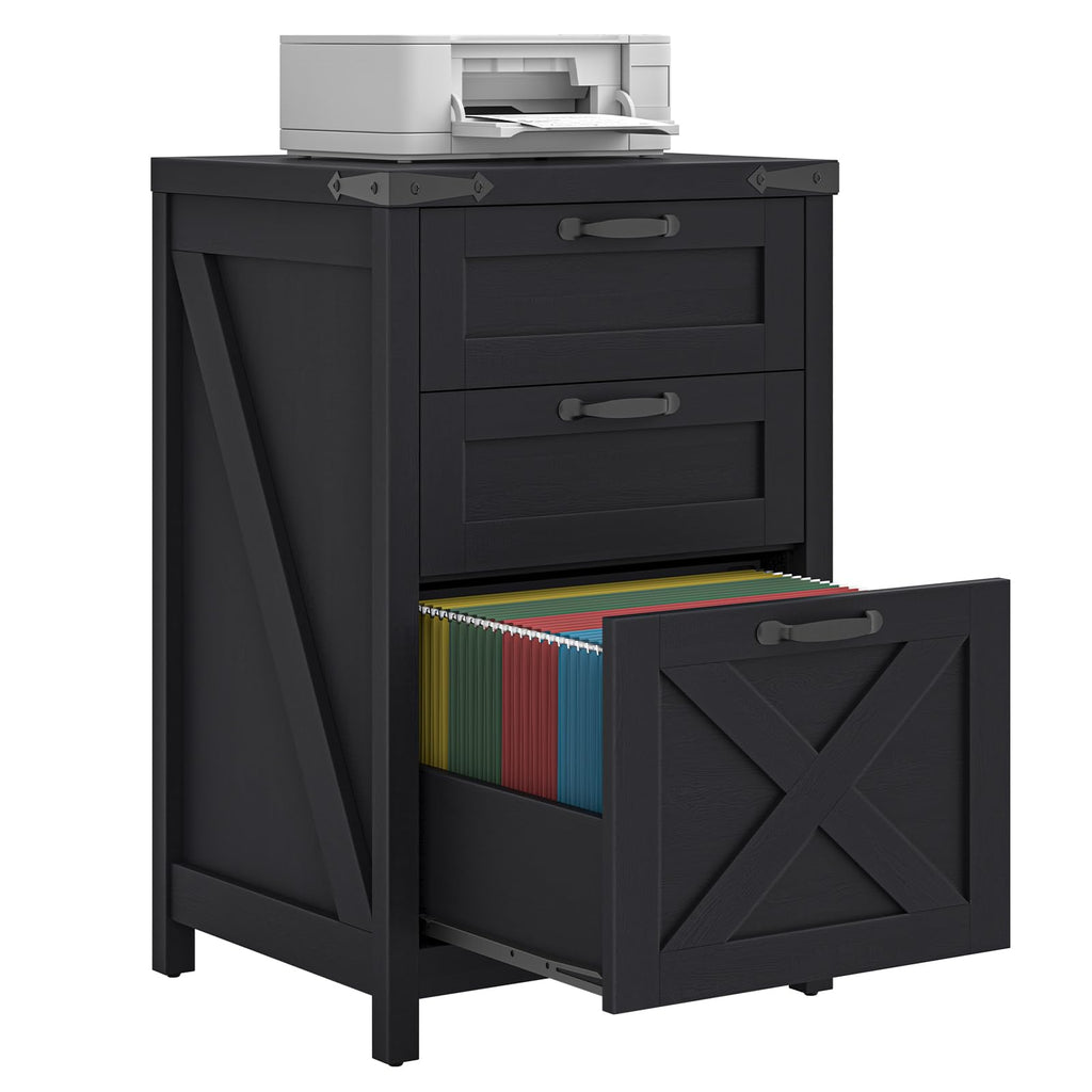 Black 3 Drawer File Cabinet Z517
