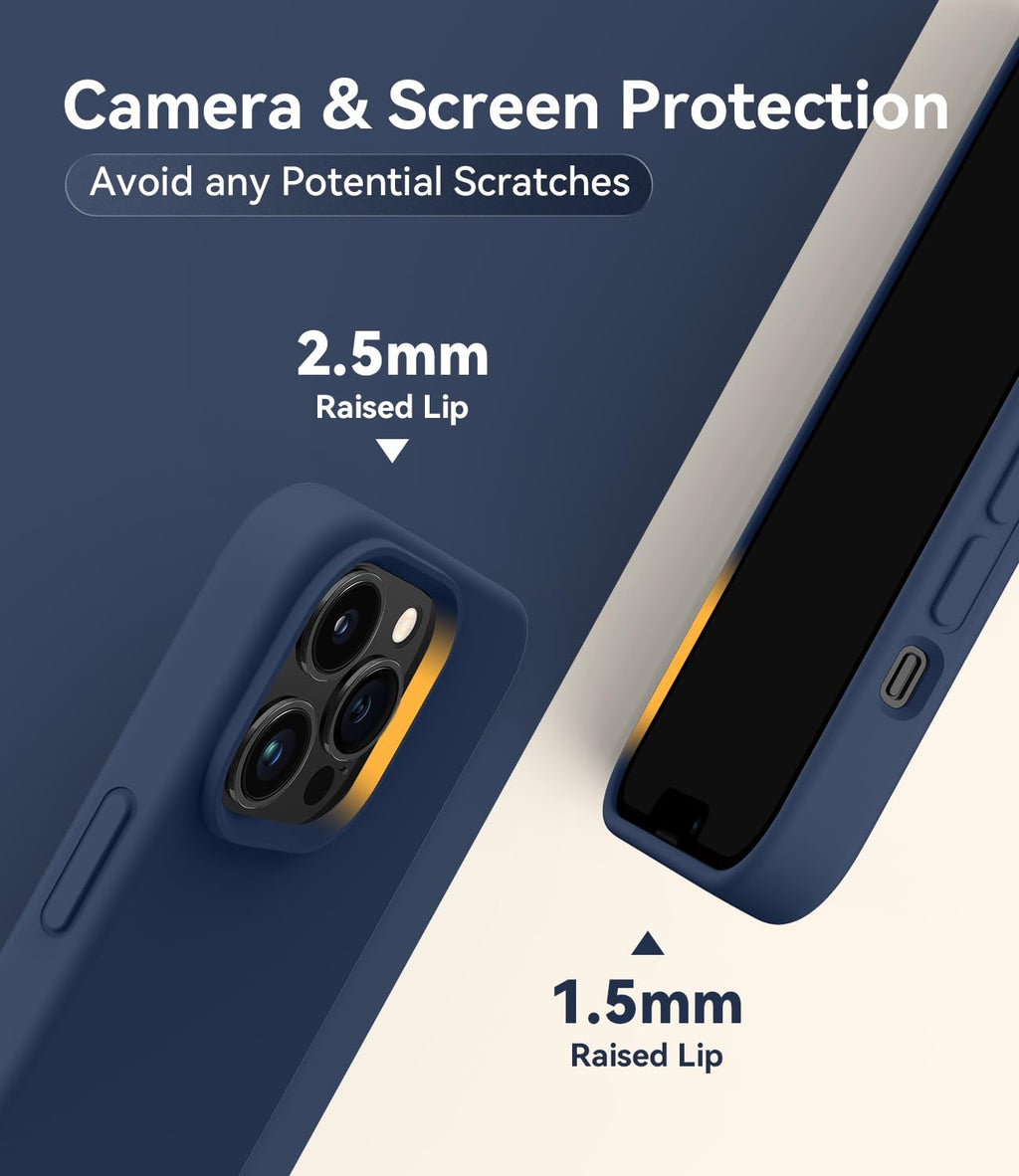 Magnetic Silicone Phone Case with Microfiber Lining, 6.7 inch, Navy Blue R510