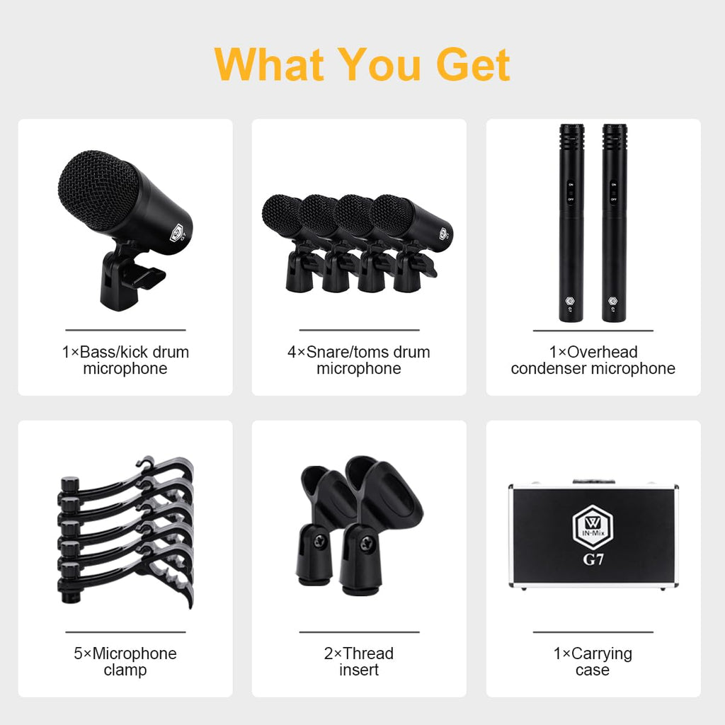 7-Piece Drum Mic Kit with XLR Outputs Q792
