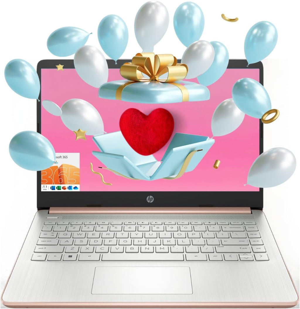 14" Laptop, Intel Celeron N4120, 8GB RAM, 64GB eMMC, Windows 11 Home, Rose Gold H414833