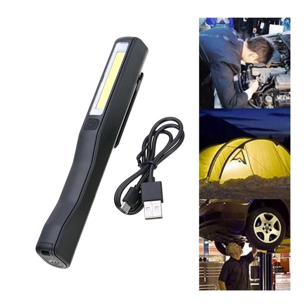 2-Pack Rechargeable LED COB Work Light 240LM Magnetic Portable Lamp USB Charging(Blue) N86612