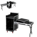 16U DJ Controller Case Rack with 2 Side Tables and 4 Casters Q16622