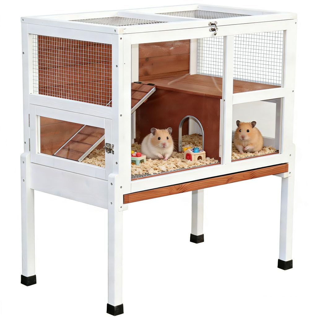 2-Story Wooden Small Animal Cage with Stand D86158