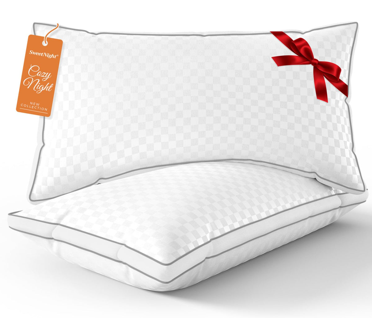 King Size Set of 2 Gusseted Bed Pillows L415919