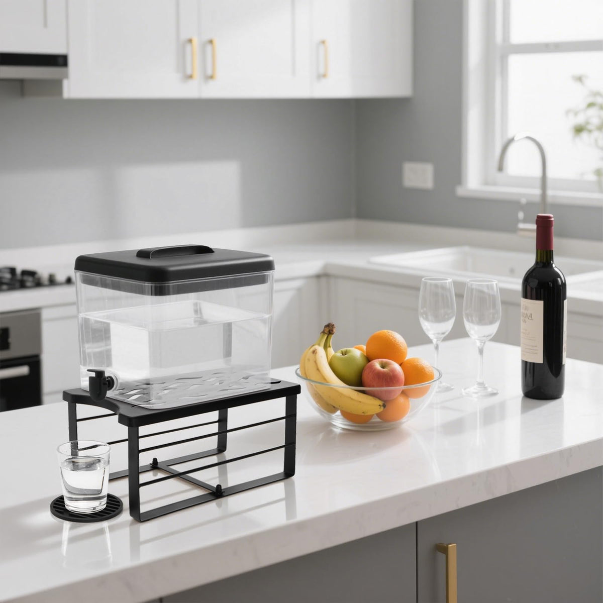 Water Filter Dispenser Stand with Silicone Coaster K24099