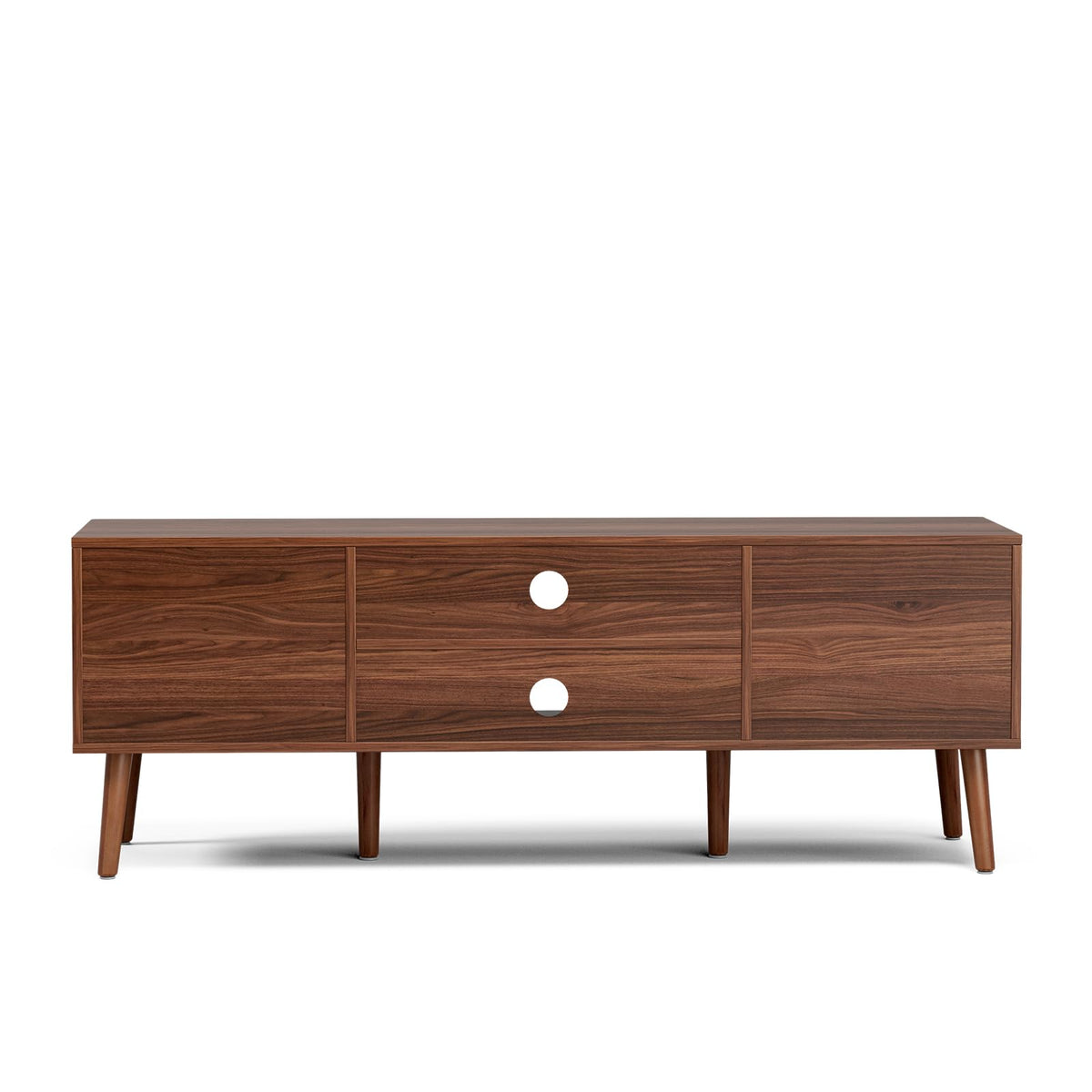 Walnut TV Stand with Fluted Doors U147