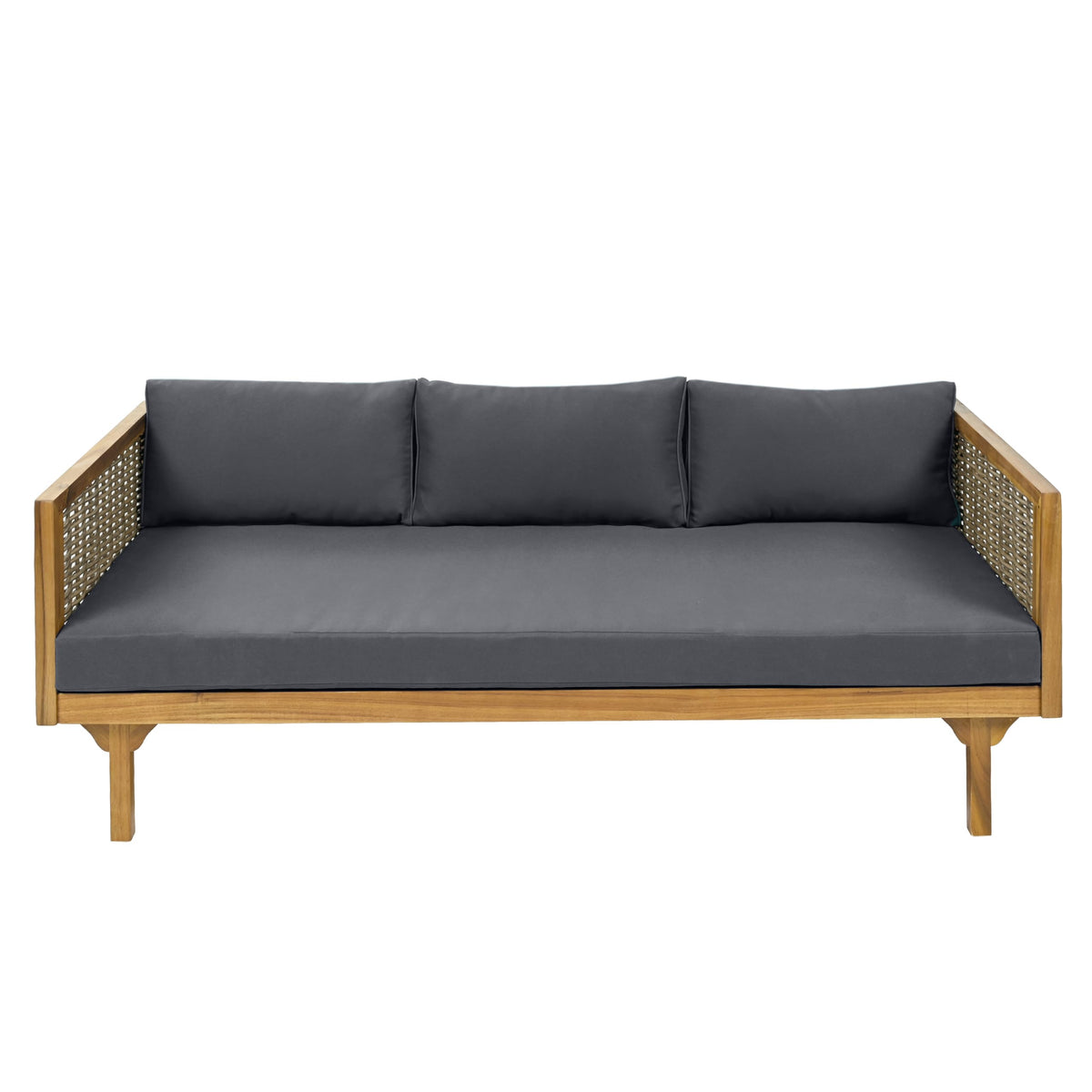 Acacia Wood 3-Seater Patio Sofa with Cushions G676399