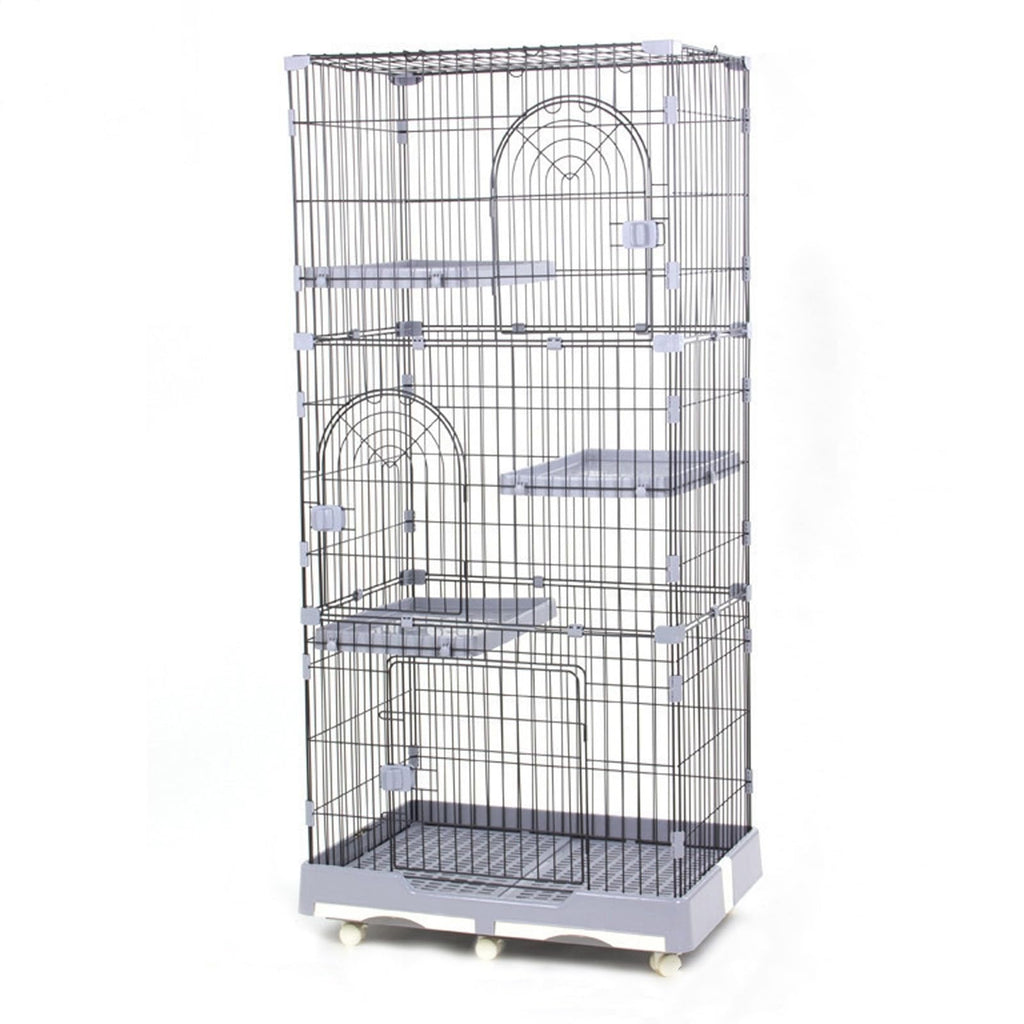 4 Tier Detachable Metal Cat Cage with Hammock Q32587