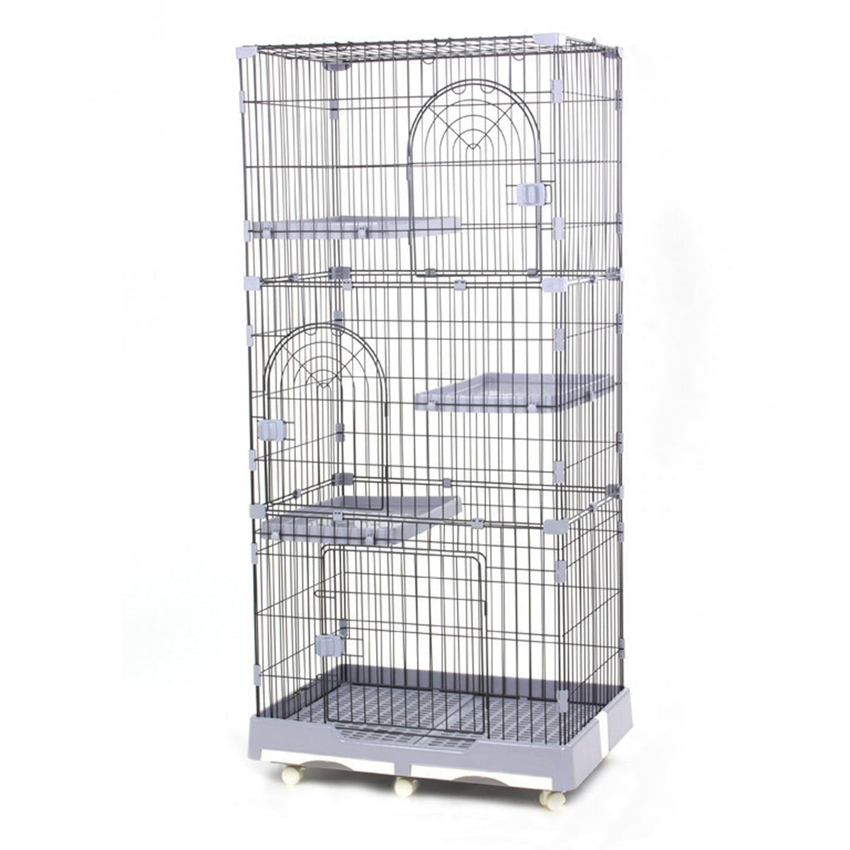 4 Tier Detachable Metal Cat Cage with Hammock Q32587