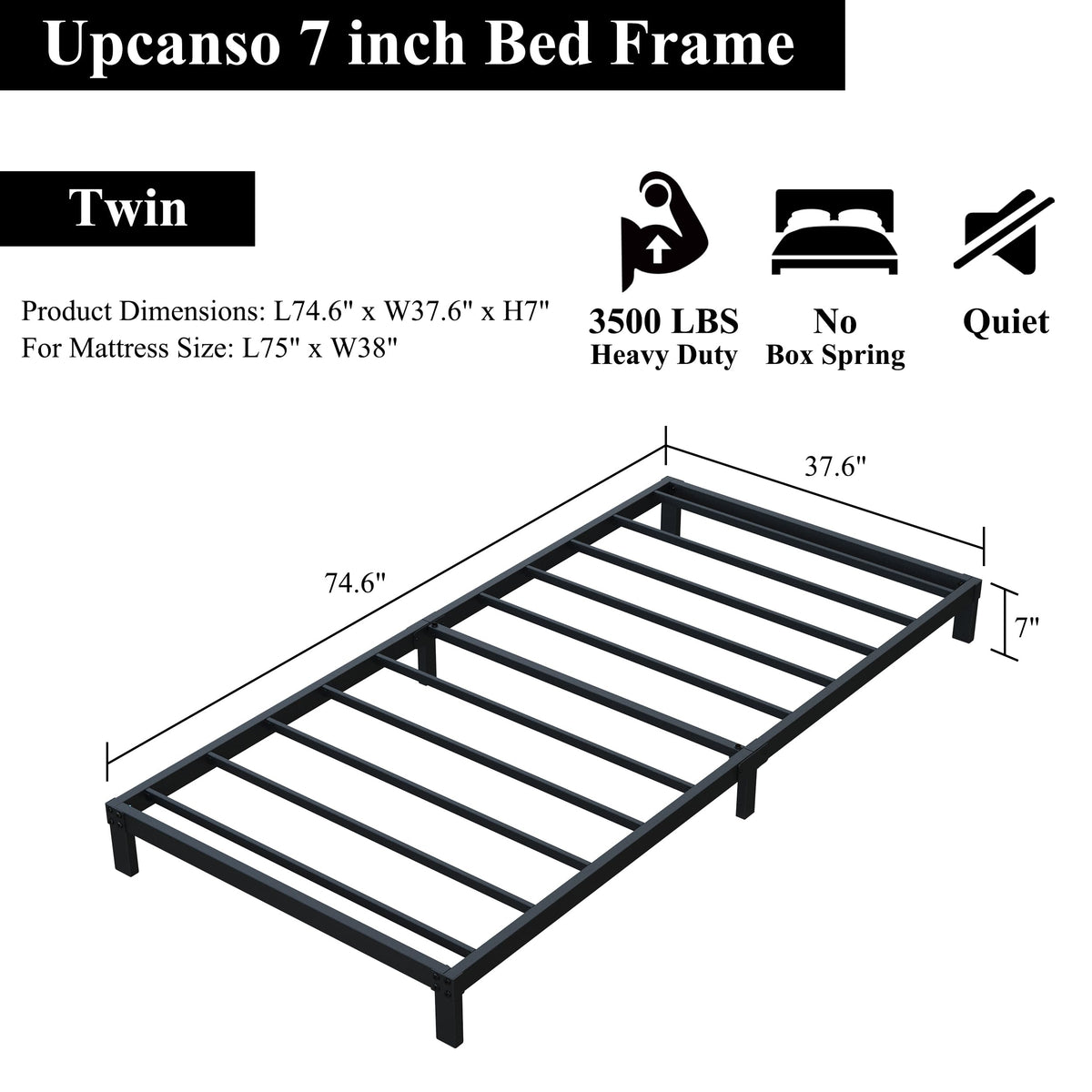7 Inch Low Profile Twin Bed Frame P800854