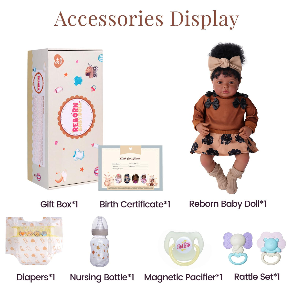 20 Inch Black Baby Doll with Play Set A20770