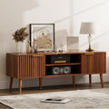 Walnut TV Stand with Fluted Doors U147