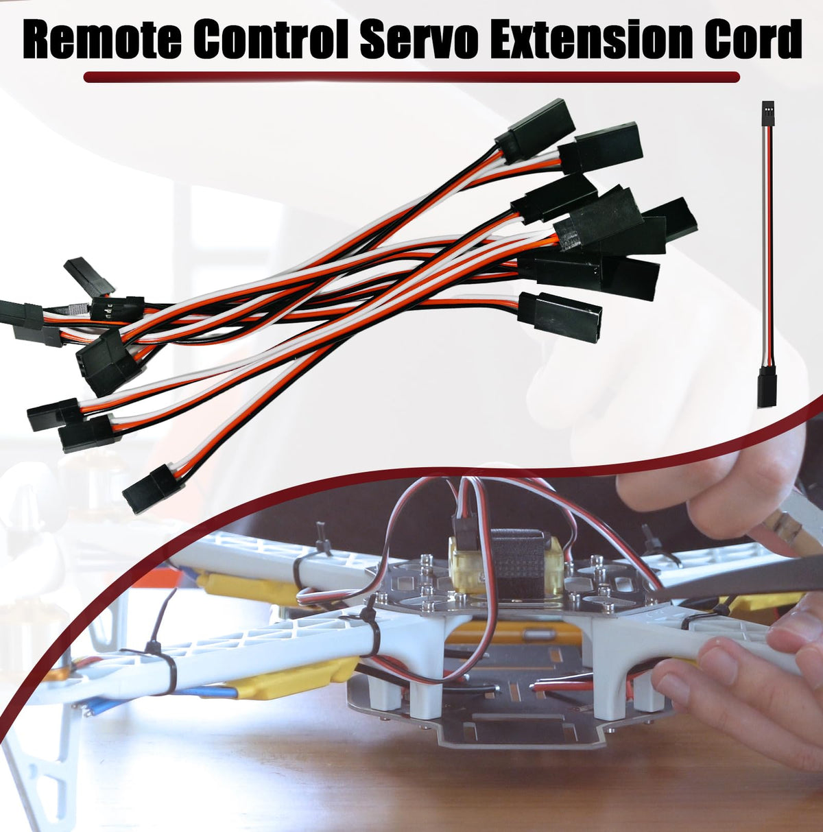 150mm 3 Pin Servo Extension Cable Y Connector 10-Pack R825201