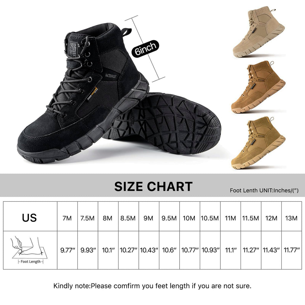 Men's 6 Inches Lightweight Waterproof Suede Leather Work Boots E25707