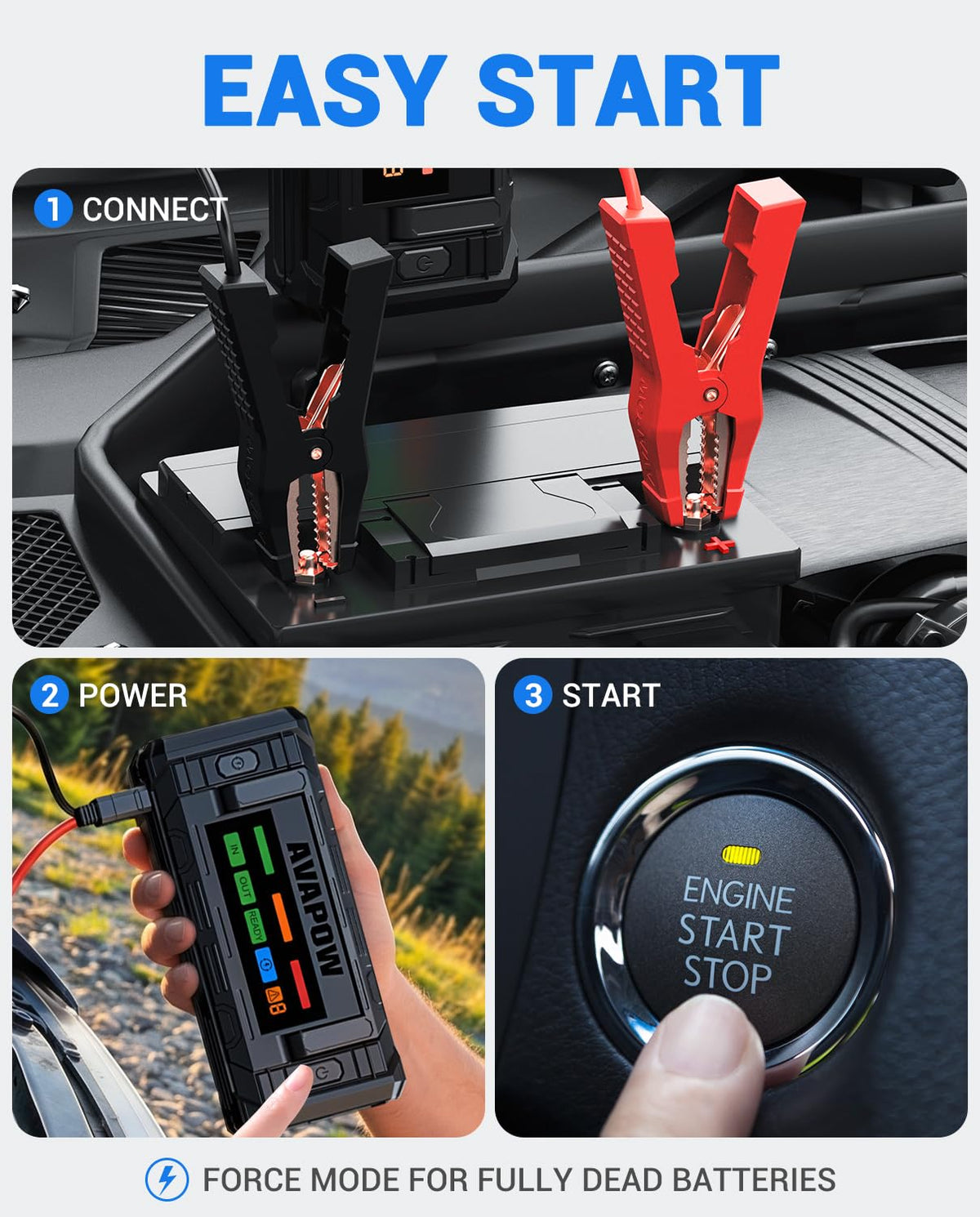 10000A Portable Battery Jumper Starter with 4" HD Display U100