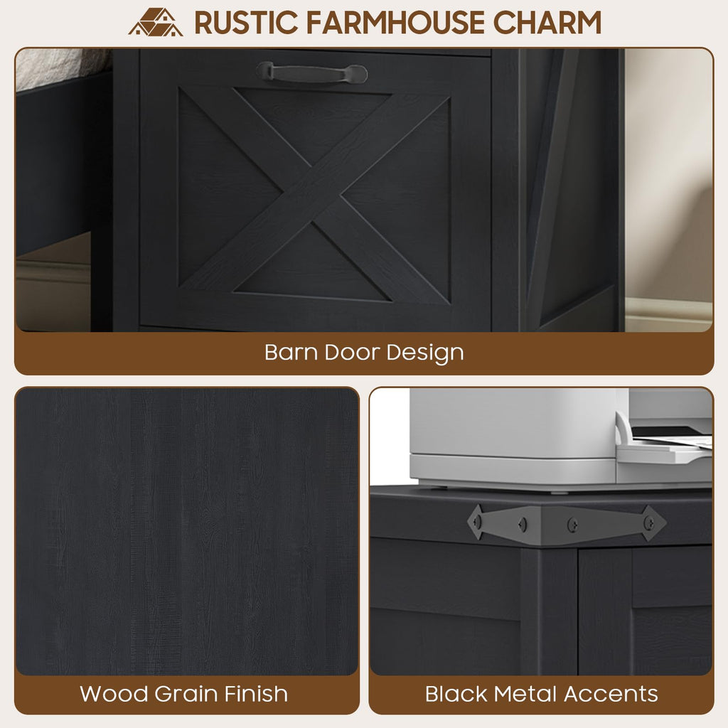 Black 3 Drawer File Cabinet Z517