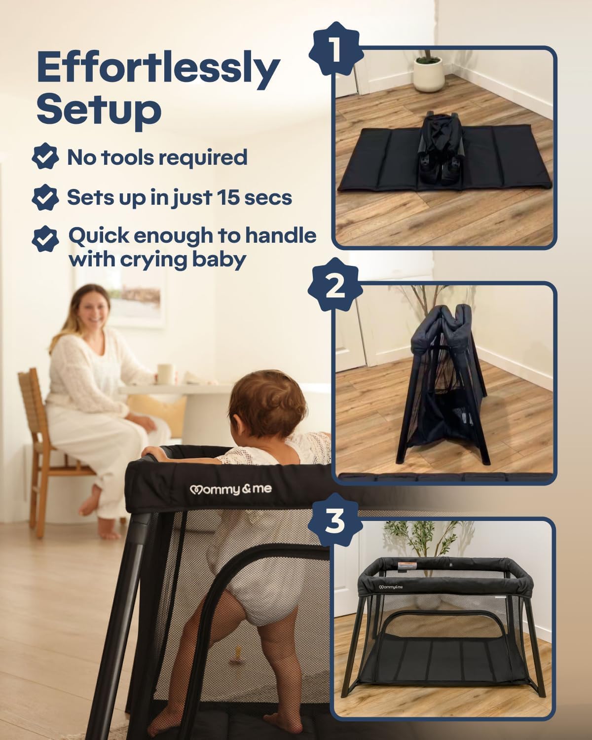 Black Travel Crib O50170