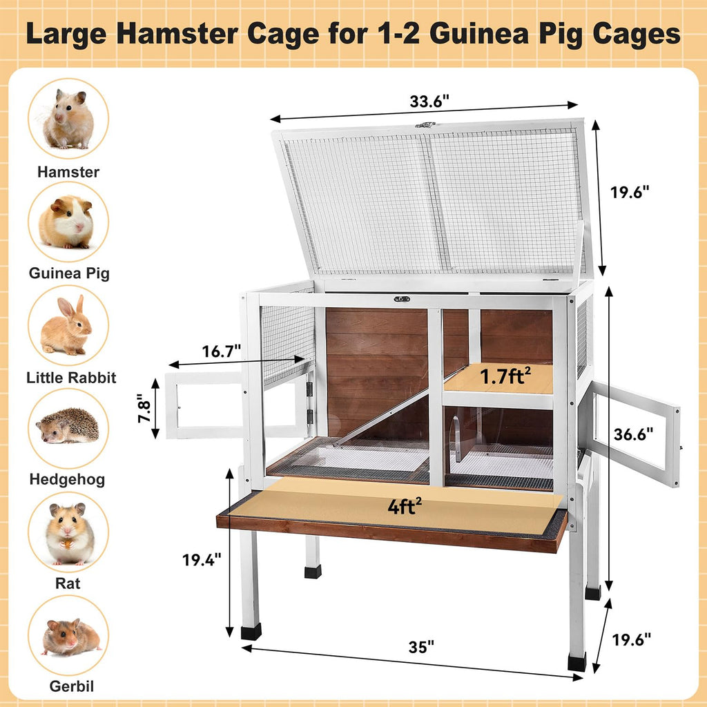 2-Story Wooden Small Animal Cage with Stand D86158