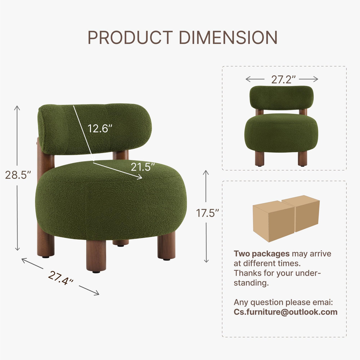 Green Boucle Accent Chair Set of 2 J235178
