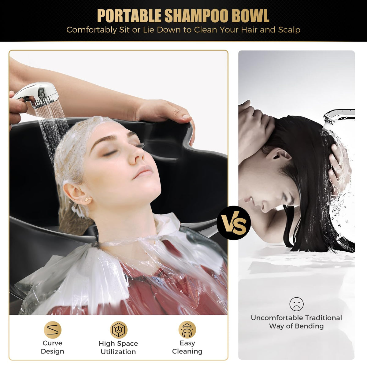 Portable Shampoo Bowl with Electric Pump D3405