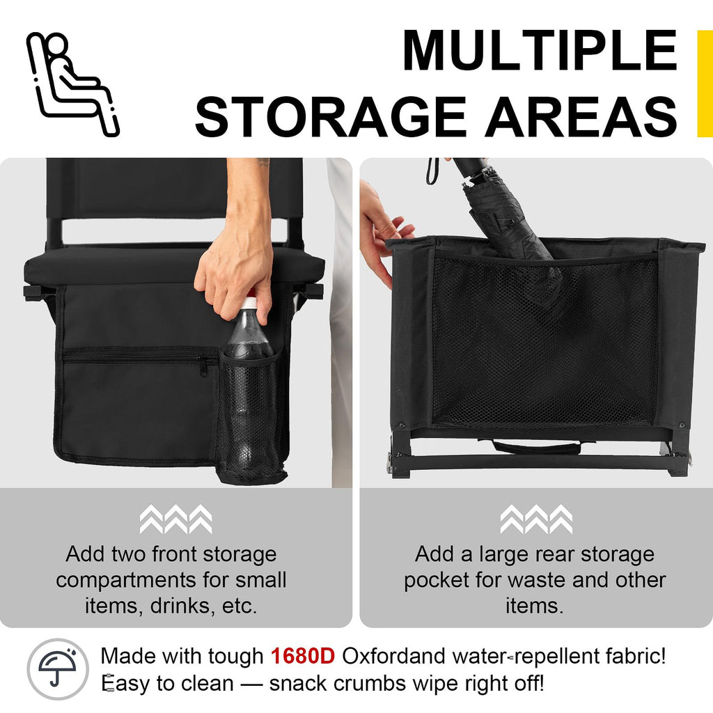 Folding Bleacher Seat with Back Support and Cushion G457592