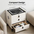 Beige White 3 Drawer Nightstand with Wireless Charging Y953727