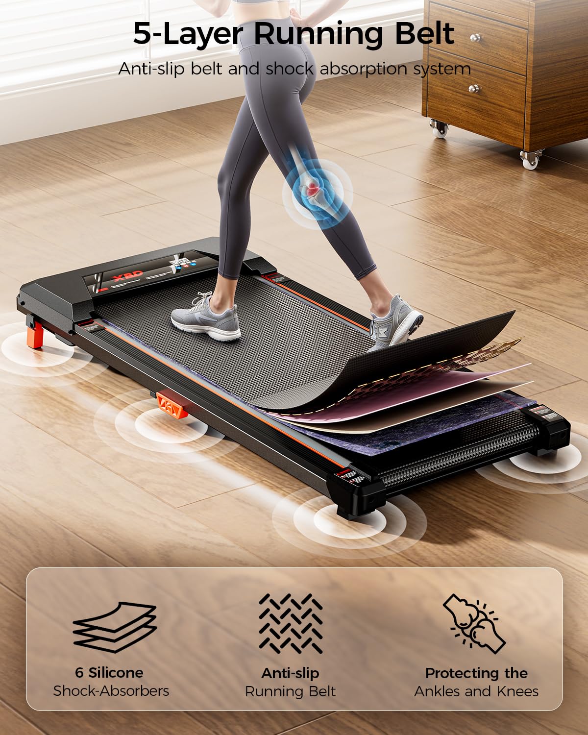 Incline Walking Pad Treadmill 330 Lbs Capacity 2.5HP S462458